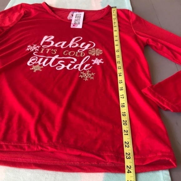 Sleep &‎ Co Long Sleeve Baby It’s Cold Outside Snowflake Graphic Pajama Top - Picture 7 of 7